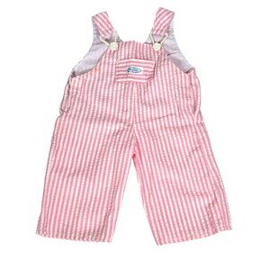 Vtg Doll Clothes Real Baby Pink Striped Overalls Hasbro 80s CPK Fit Seersucker